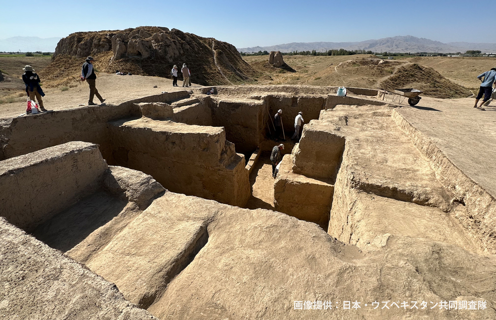 シャフリスタン地区 発掘調査風景