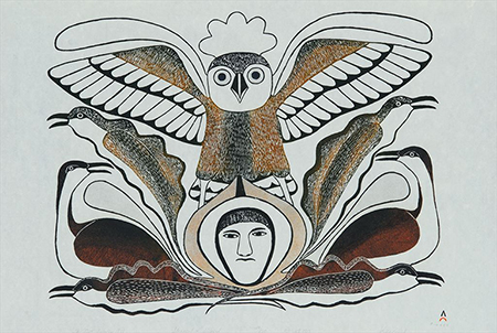 版画「すべてを見わたすフクロウ」