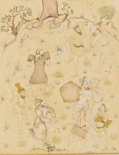 ミルザー・ムハンマド・ハサニー画「踊るデルヴィーシュ」1613 年、イラン、Freer Gallery of Art蔵