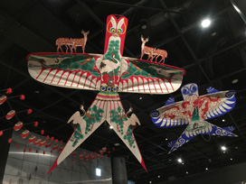 吉祥のモチーフとして凧に描かれた燕、鹿、鶴、竜の動物たち